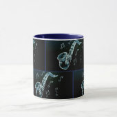 Saxophon und Musiknoten Tasse (Zentrum)