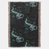 Saxophon und Noten Decke (Vorderseite Vertikal)