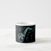 Saxophon und Noten Espressotasse (Vorderseite)
