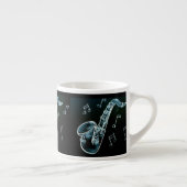 Saxophon und Noten Espressotasse (Rechts)