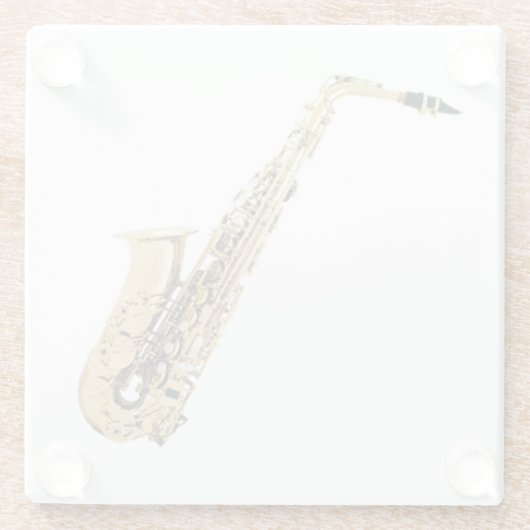Saxophon-Untersetzer Glasuntersetzer (Rückseite)