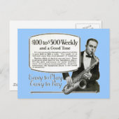 Saxophon Vintage Ad Postkarte (Vorne/Hinten)