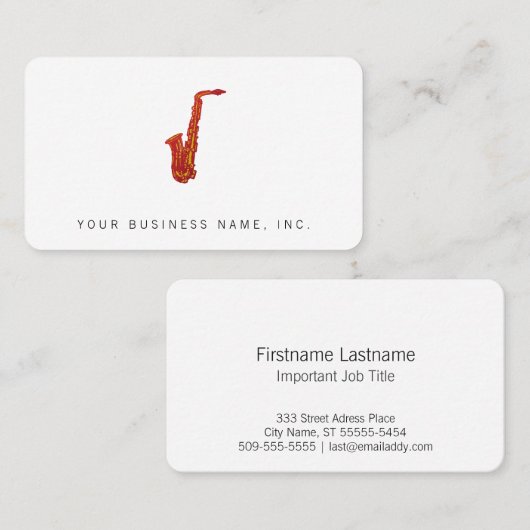 Saxophon Visitenkarte (Vorne/Hinten)