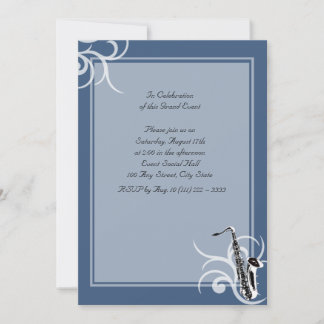 Saxophon Vollfarbe Einladung