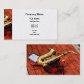 Saxophon vor Parade - Platin-Ende Visitenkarte (Vorne/Hinten)