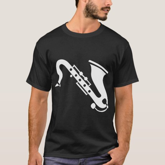 Saxophon - weiß T-Shirt (Vorderseite)