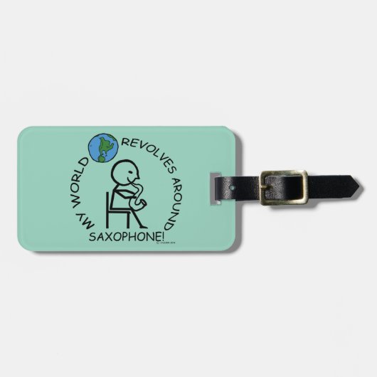 Saxophon - Weltumdrehungen Gepäckanhänger (Vorderseite horizontal)
