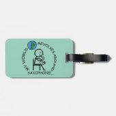 Saxophon - Weltumdrehungen Gepäckanhänger (Rückseite horizontal)