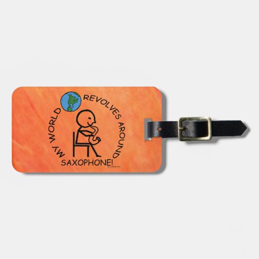 Saxophon - Weltumdrehungen Gepäckanhänger (Vorderseite horizontal)