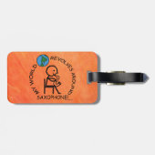 Saxophon - Weltumdrehungen Gepäckanhänger (Rückseite horizontal)
