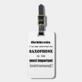 Saxophon wichtigstes Instrument Gepäckanhänger (Vorderseite vertikal)