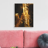 Saxophon Wrapped Canvas Print Leinwanddruck (Insitu (Wohnzimmer))