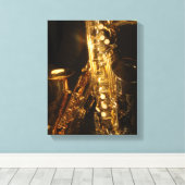 Saxophon Wrapped Canvas Print Leinwanddruck (Insitu (Holzboden))