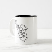 Saxophon Zweifarbige Tasse (Vorderseite Links)