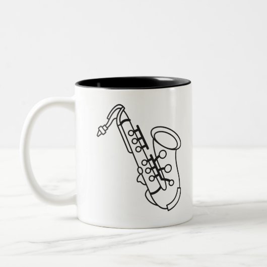 Saxophon Zweifarbige Tasse (Links)