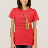Saxophone Abbildung mit Inschrift T-Shirt (Vorderseite)