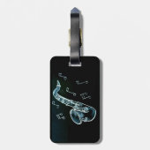 Saxophone And Music Notes Gepäckanhänger (Rückseite vertikal)