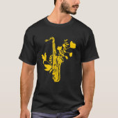 Saxophone Blume Musikalisch Instrumentenmusiker Sa T-Shirt (Vorderseite)
