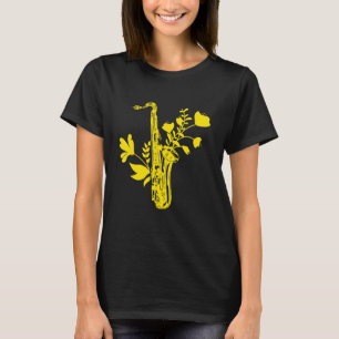 Saxophone Blume Musikalisch Instrumentenmusiker Sa T-Shirt