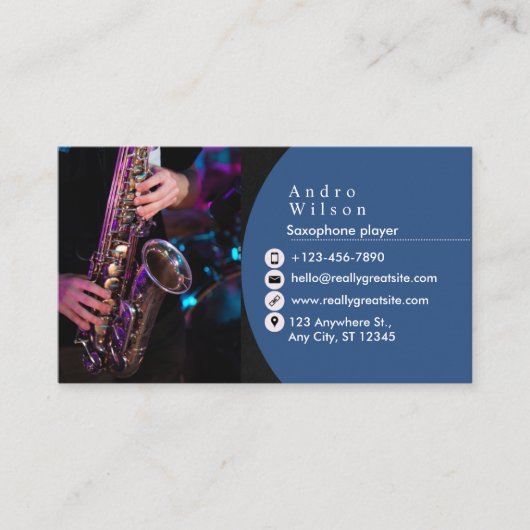 Saxophone Business Card Visitenkarte (Vorderseite)
