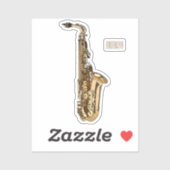 Saxophone Cartoon Illustration Aufkleber (Blatt)