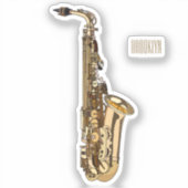 Saxophone Cartoon Illustration Aufkleber (Vorderseite)