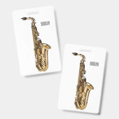 Saxophone Cartoon Illustration Ausweis (Vorder- & Rückseite)