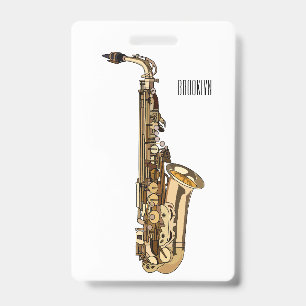 Saxophone Cartoon Illustration Ausweis