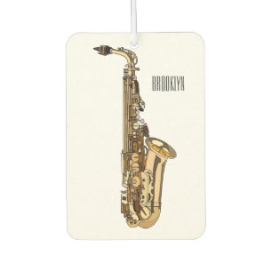 Saxophone Cartoon Illustration Autolufterfrischer
