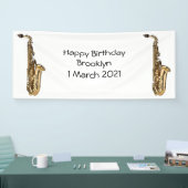 Saxophone Cartoon Illustration Banner (Messe)