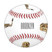 Saxophone Cartoon Illustration Baseball (Vorderseite)