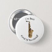 Saxophone Cartoon Illustration Button (Vorne & Hinten)
