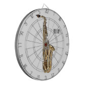 Saxophone Cartoon Illustration Dartscheibe (Vorderseite Links)