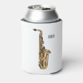 Saxophone Cartoon Illustration Dosenkühler (Kanne Rückseite)