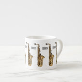Saxophone Cartoon Illustration Espressotasse (Vorderseite Rechts)