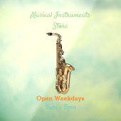 Saxophone Cartoon Illustration Fensteraufkleber (Blatt 3)