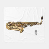 Saxophone Cartoon Illustration Fleecedecke (Vorderseite (Horizontal))