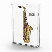 Saxophone Cartoon Illustration Fotoblock (Rechts)