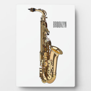 Saxophone Cartoon Illustration Fotoplatte