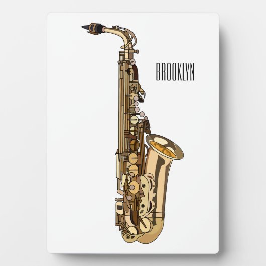 Saxophone Cartoon Illustration Fotoplatte (Vorderseite)