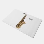 Saxophone Cartoon Illustration Fußmatte (Schrägansicht)