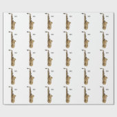 Saxophone Cartoon Illustration Geschenkpapier (Flach)