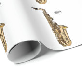 Saxophone Cartoon Illustration Geschenkpapier (Rolleneckpunkt)