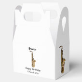 Saxophone Cartoon Illustration Geschenkschachtel (Geöffnet)