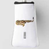 Saxophone Cartoon Illustration Golf Headcover (Rotieren 90)