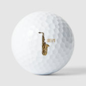 Saxophone Cartoon Illustration Golfball (Vorderseite)