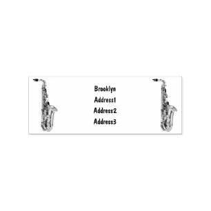 Saxophone Cartoon Illustration Gummistempel