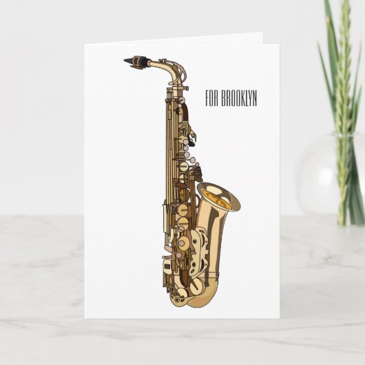 Saxophone Cartoon Illustration Karte (Vorderseite)