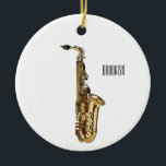 Saxophone Cartoon Illustration Keramik Ornament<br><div class="desc">Saxophone Cartoon Illustration</div>
