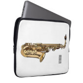 Saxophone Cartoon Illustration Laptopschutzhülle (Vorne Rechts)